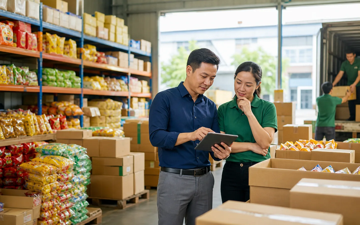 Quản lý kho và đơn hàng phân phối thực phẩm snack